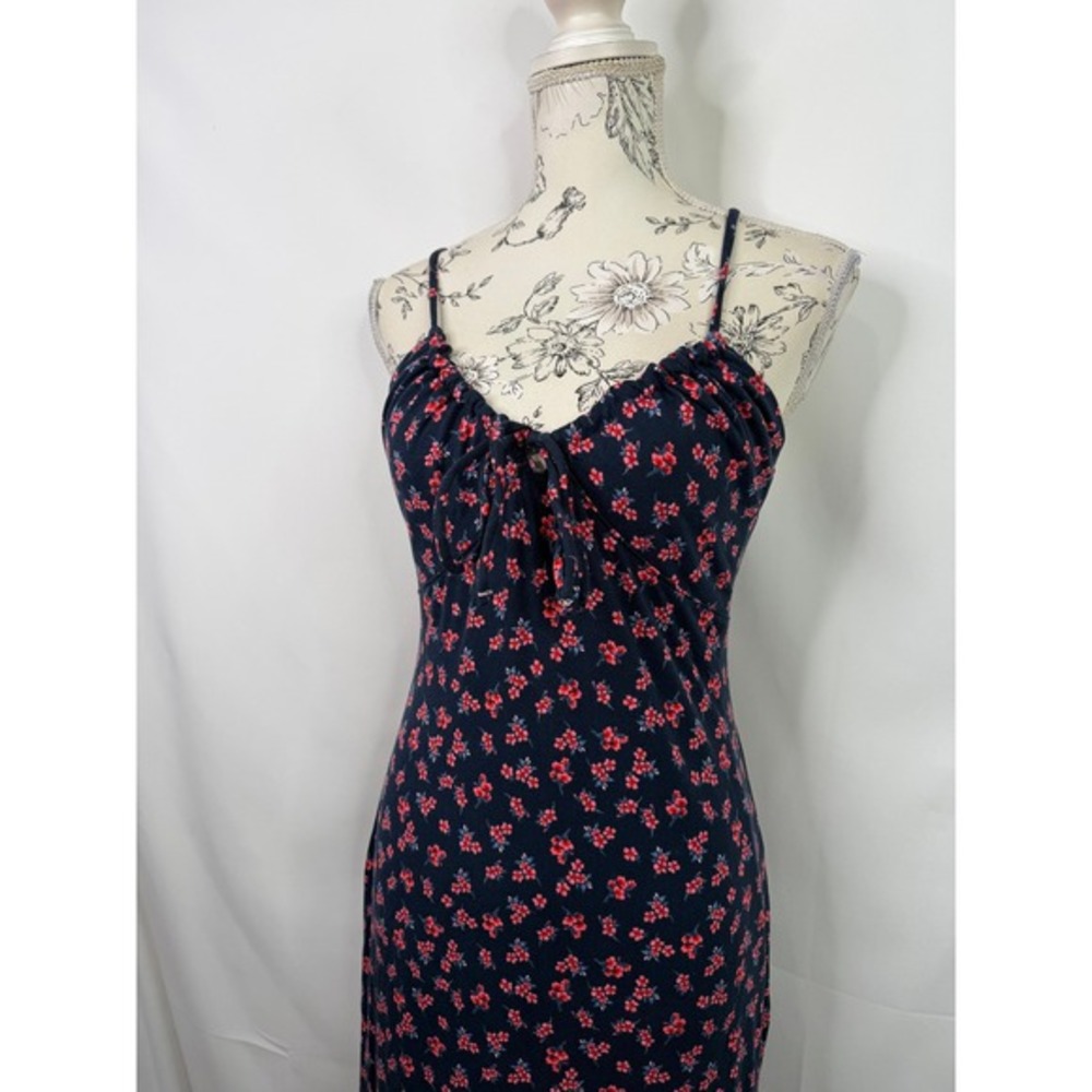 Z Supply Women Navy Red Ditsy Floral Maxi Dress Sweetheart Neck Size M NWT - Picture 11 of 12